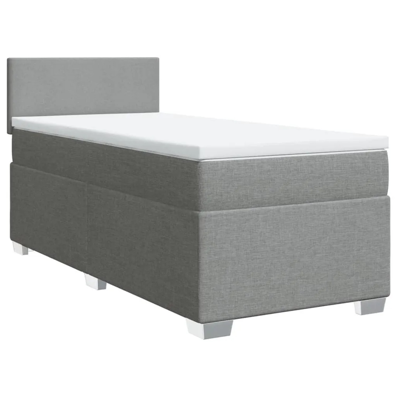 vidaXL Boxspringbett mit Matratze Hellgrau 90x200 cm Stoff 3288064 günstig online kaufen