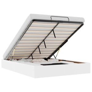 vidaXL Ottoman-Bett ohne Matratze Weiß 140x200 cm Kunstleder 3310805