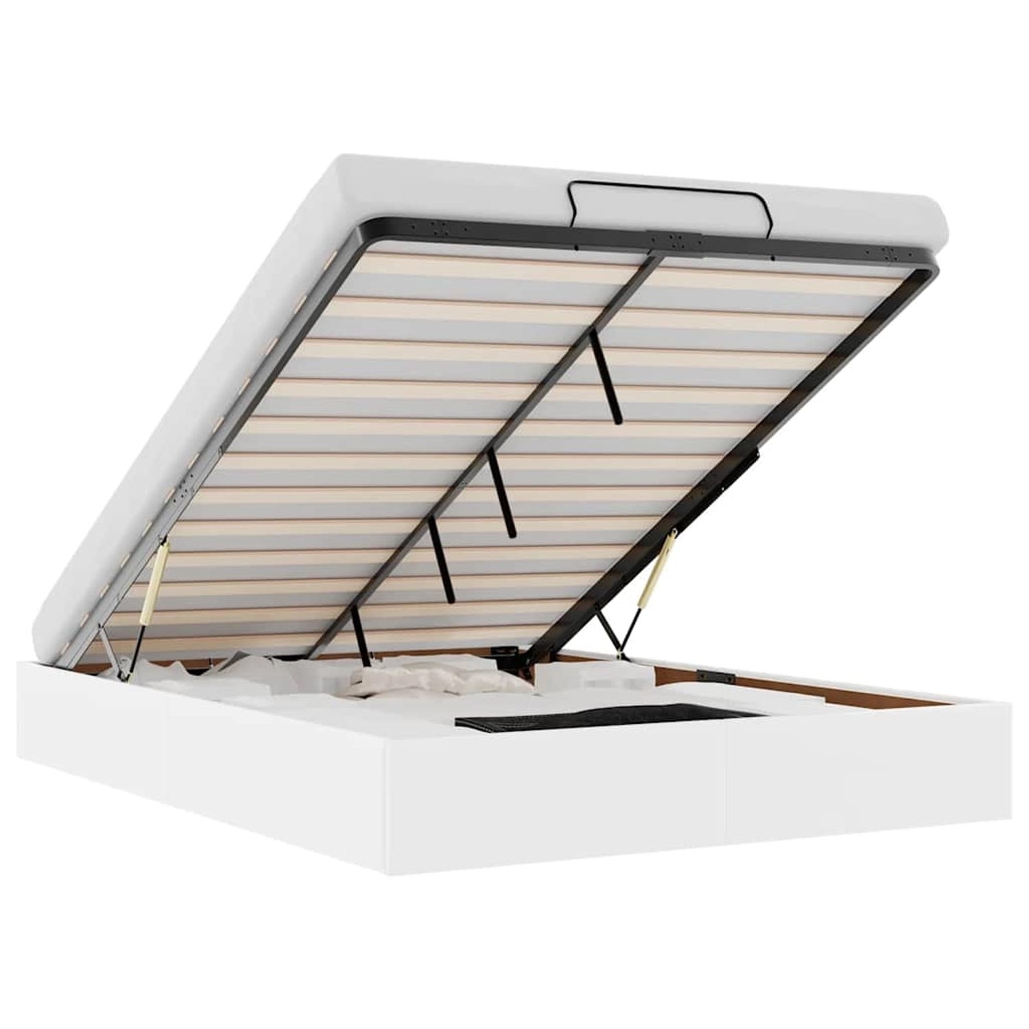 vidaXL Ottoman-Bett ohne Matratze Weiß 140x200 cm Kunstleder 3310805