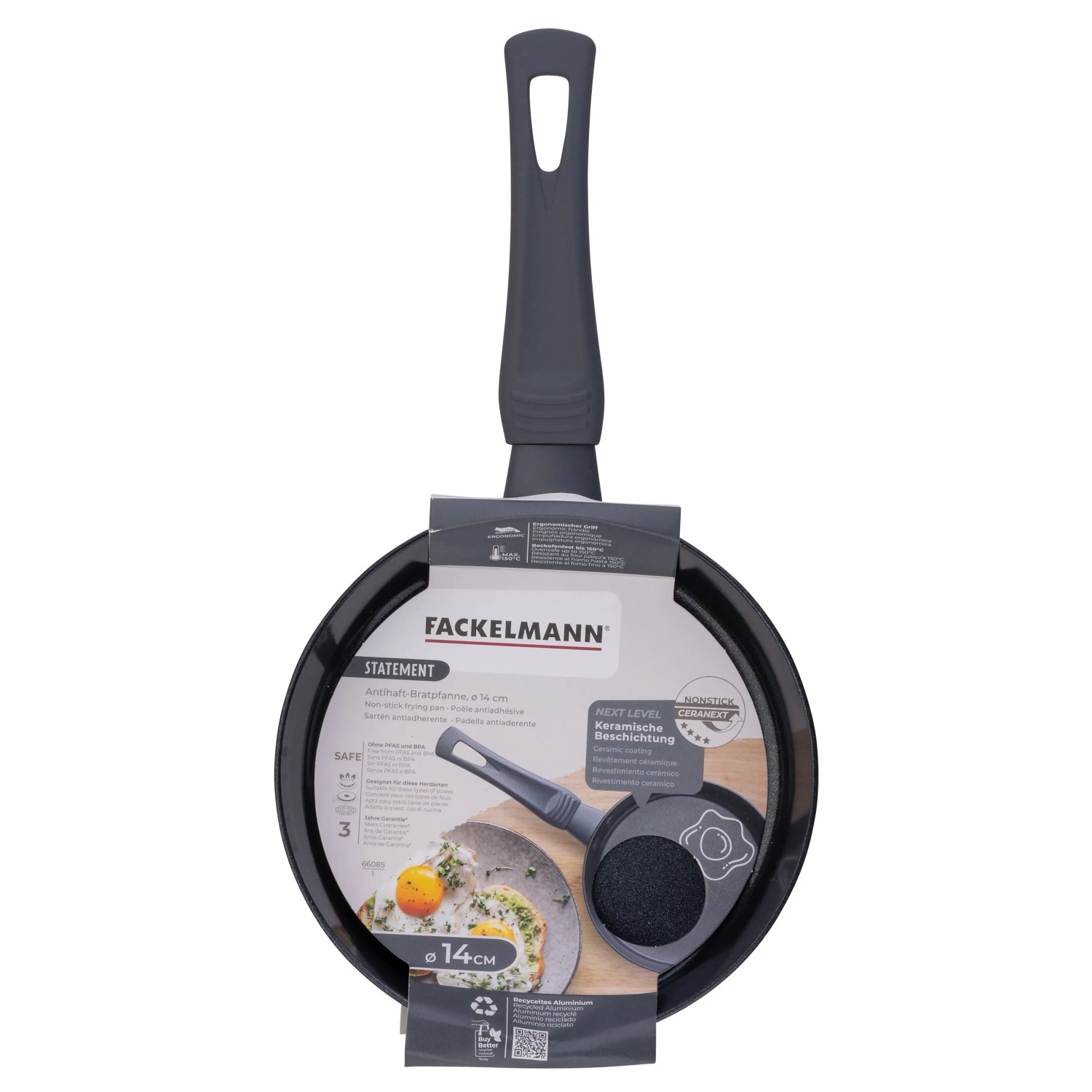 Fackelmann Minipfanne Statement, 14 cm, mit Keramikbeschichtung und ergonomischem Griff.