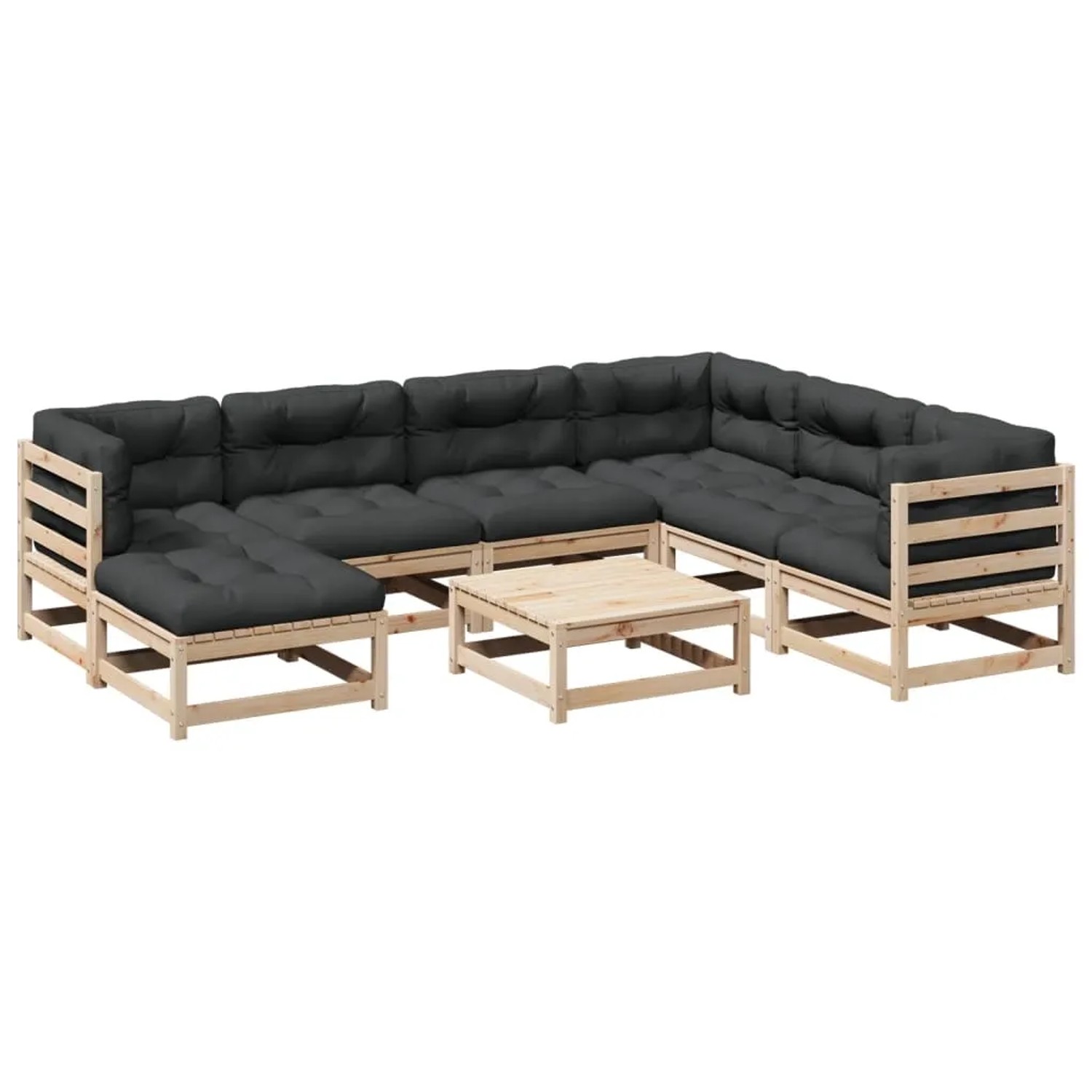 vidaXL 8-Tlg Garten-Sofagarnitur mit Kissen Massivholz Kiefer 3299556 günstig online kaufen