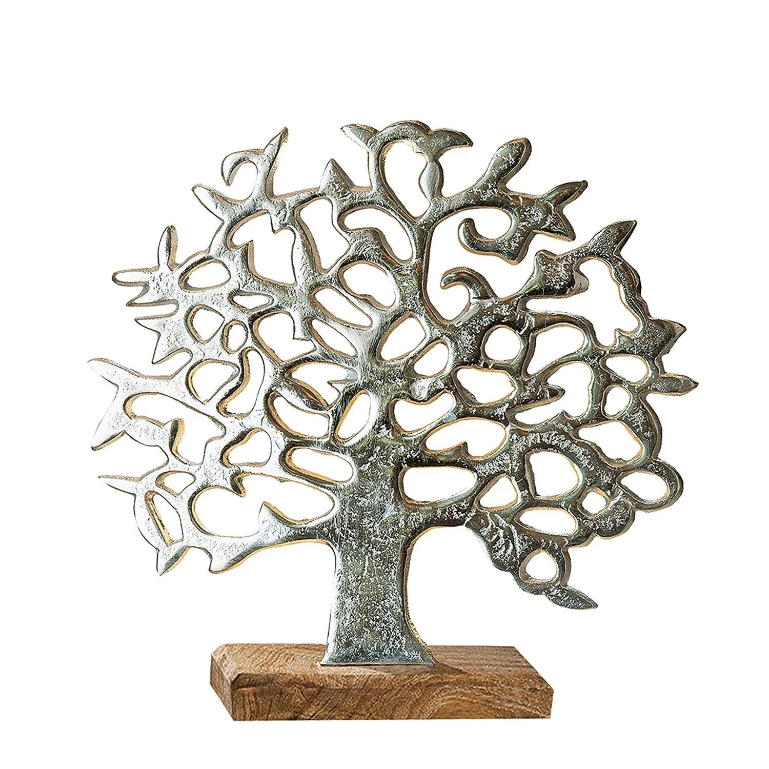 Gilde Standrelief Silberfarben 46 cm x 49 cm