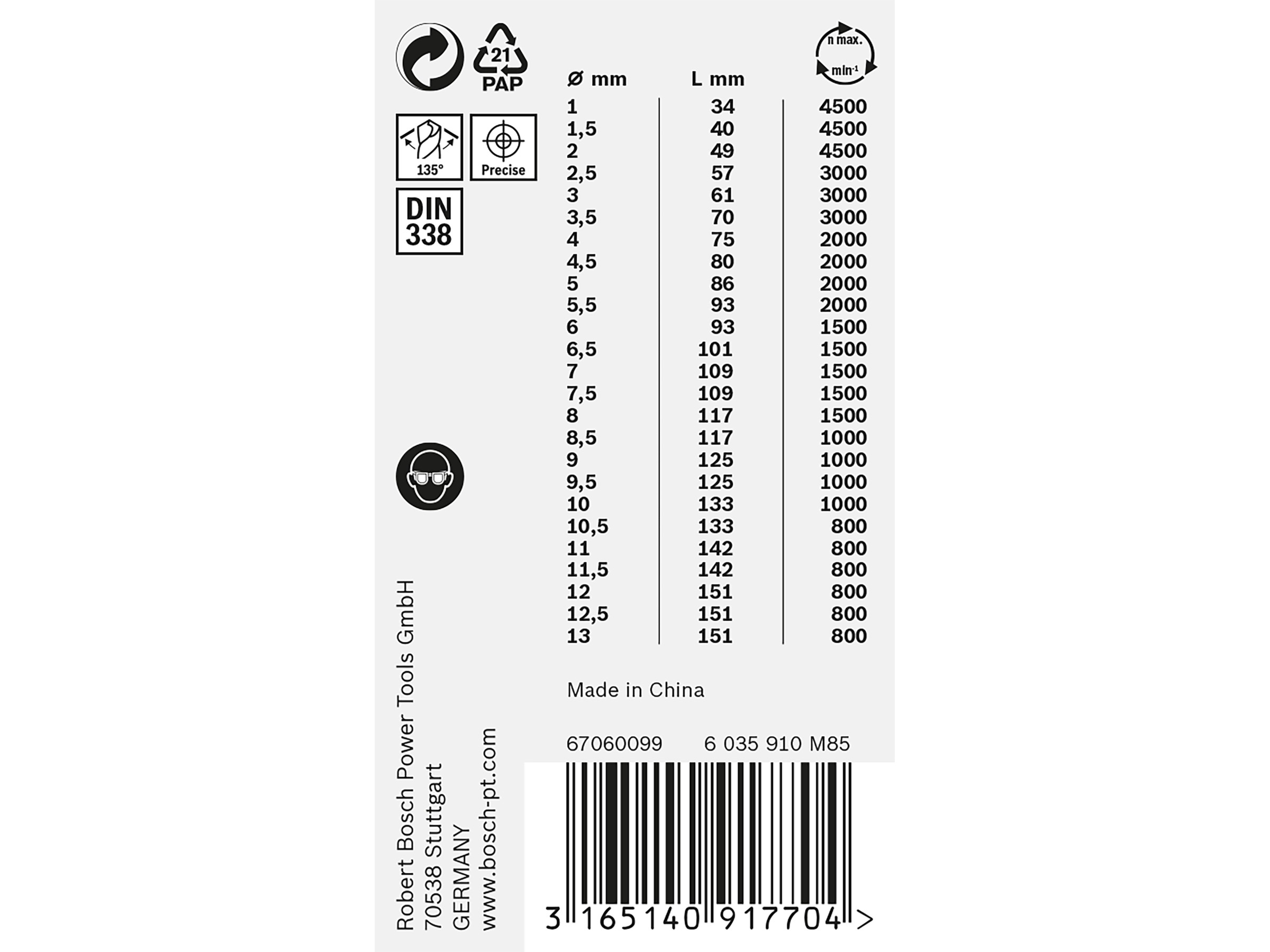 Bosch PointTeQ Metallbohrer-Set, 13-teilig, HSS, DIN 338 – Für Präzises Bohren In Metall