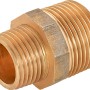 Gewinde-Reduziernippel aus Rotguss, 21 mm (R 1/2) x 26,4 mm (R 3/4) für Gewindefittings.