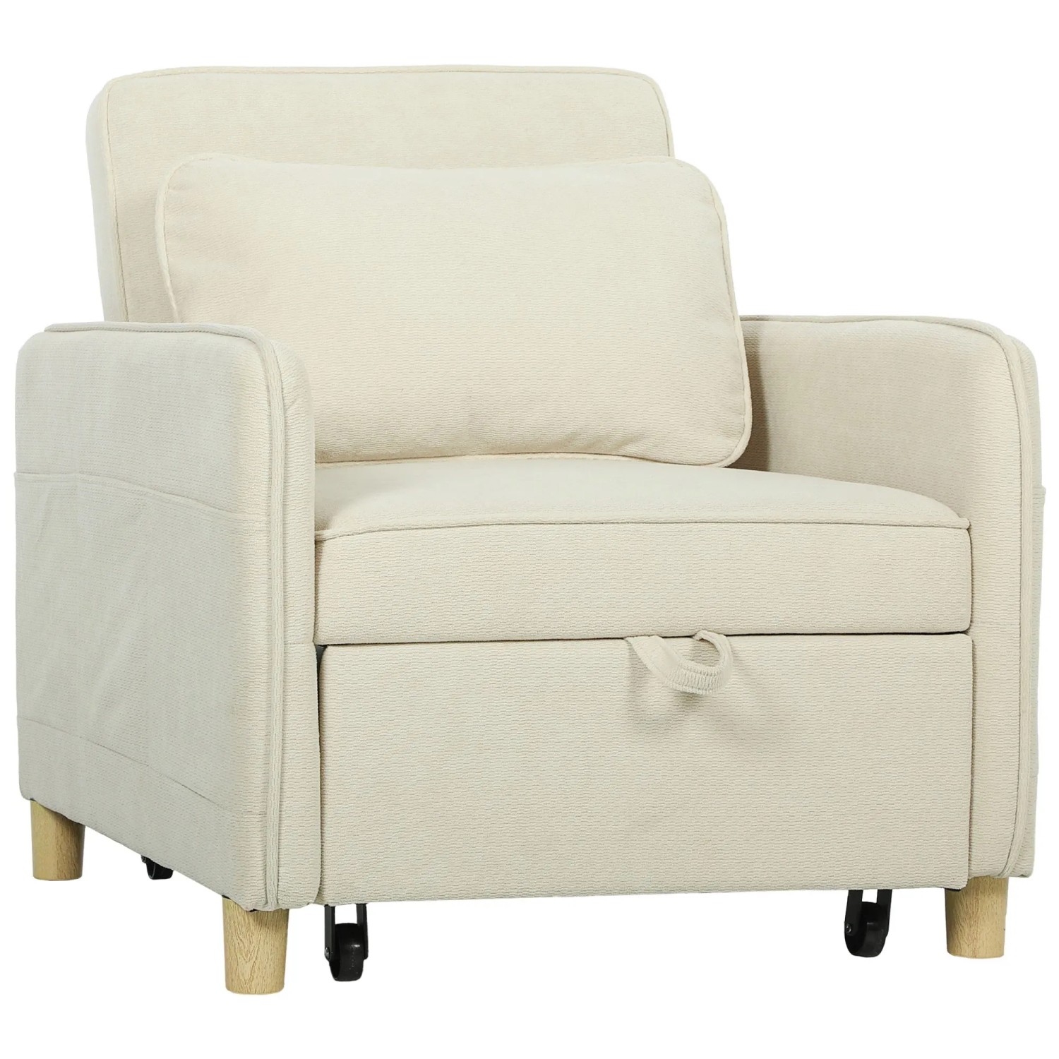 HOMCOM Schlafsessel Polyester 85,5L x 74B x 82H cm Beige
