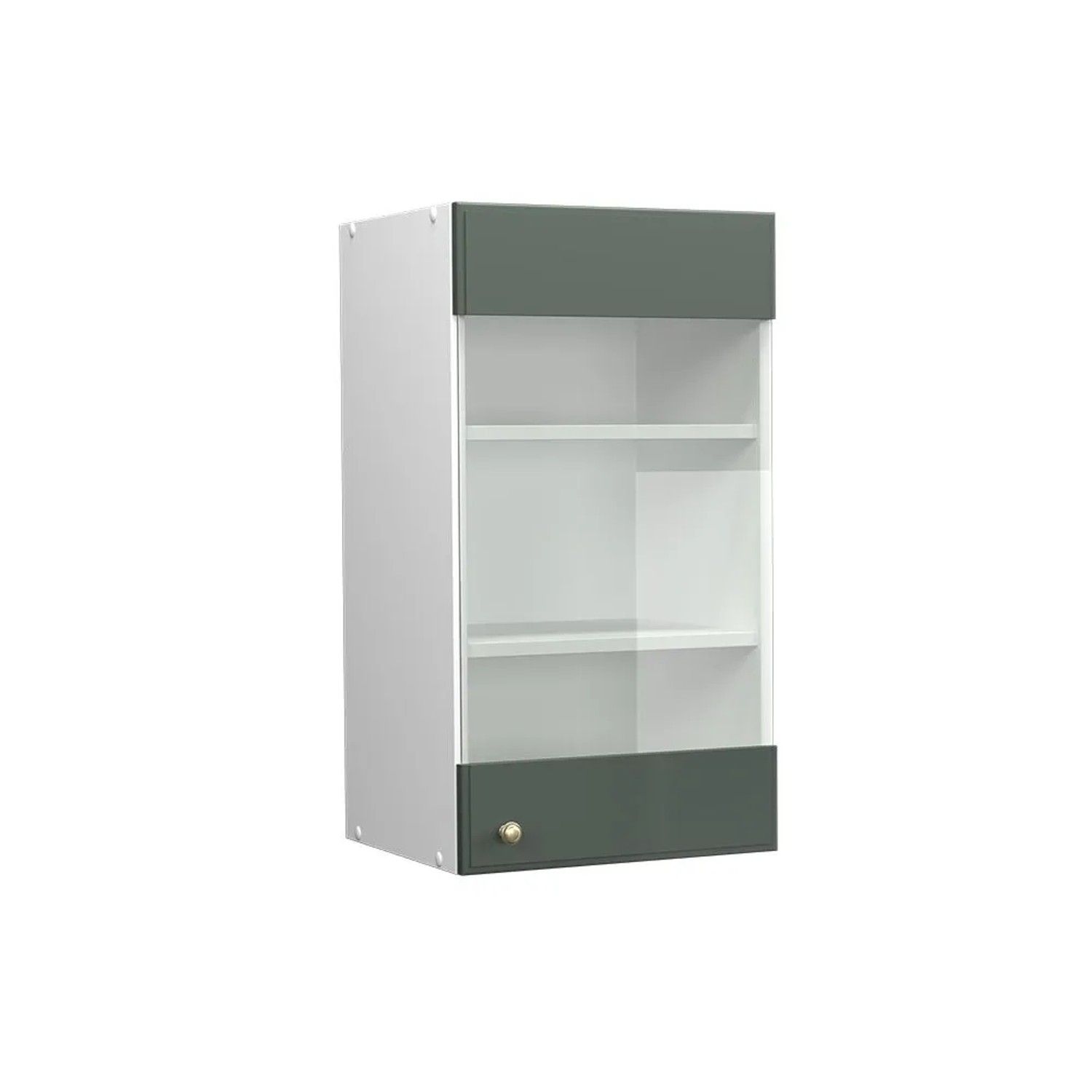 Vicco Küchenglasschrank Fame-Line Glashängeschrank Grün-Gold Landhaus Weiß 40 cm