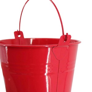 Roter Galaflor Kindereimer aus Metall, 0,8 Liter, für kleine Gärtner.