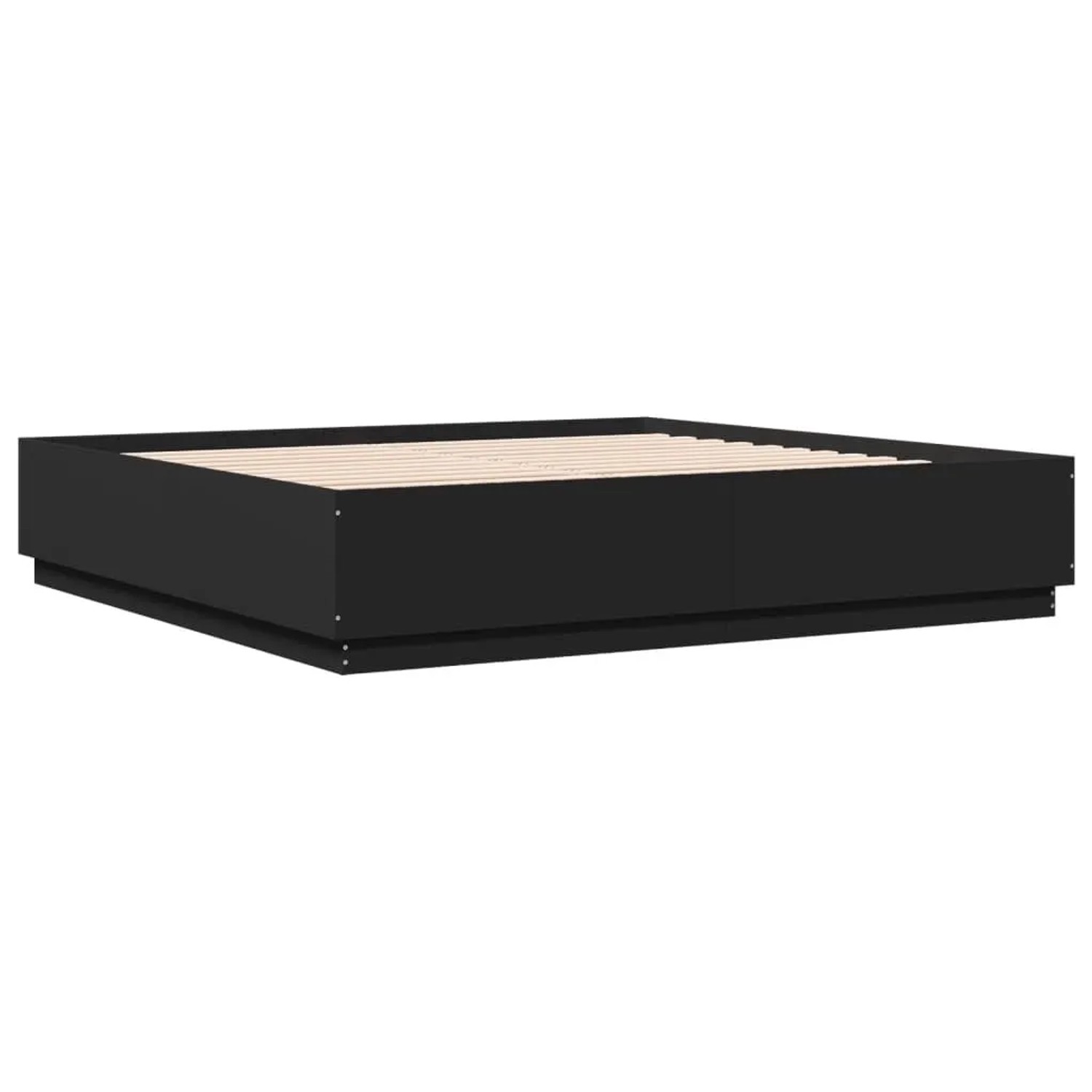 vidaXL Bettgestell mit LED Schwarz 200x200 cm Holzwerkstoff 3209584 günstig online kaufen