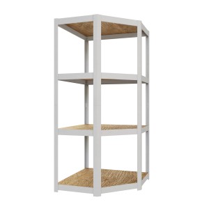 Ar Shelving Eckregal Rivet D-Carbon Style 150 x 70 x 40 cm Grauweiß FSC®