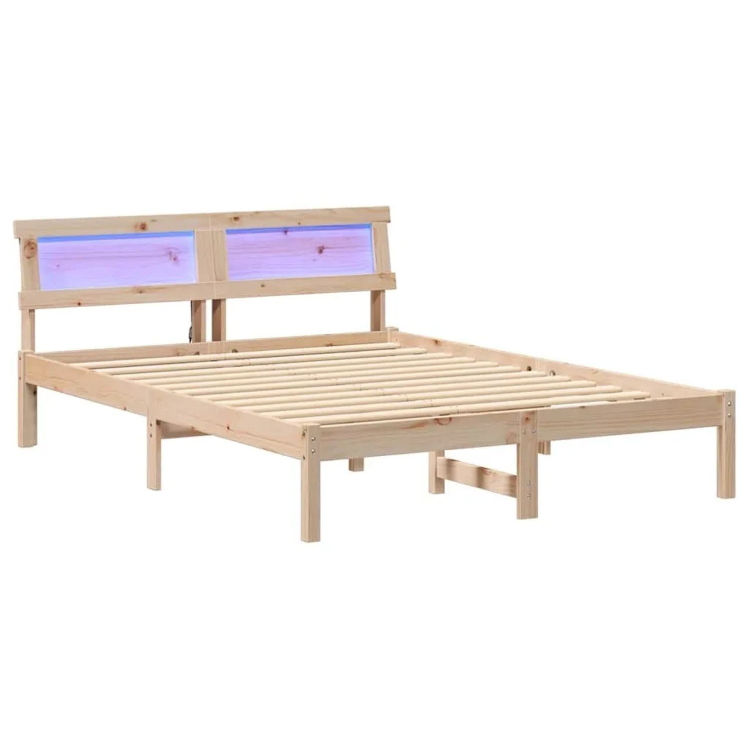 vidaXL Bettrahmen mit Kopfteil Braun 120 x 200 cm Massives Kiefernholz 872821