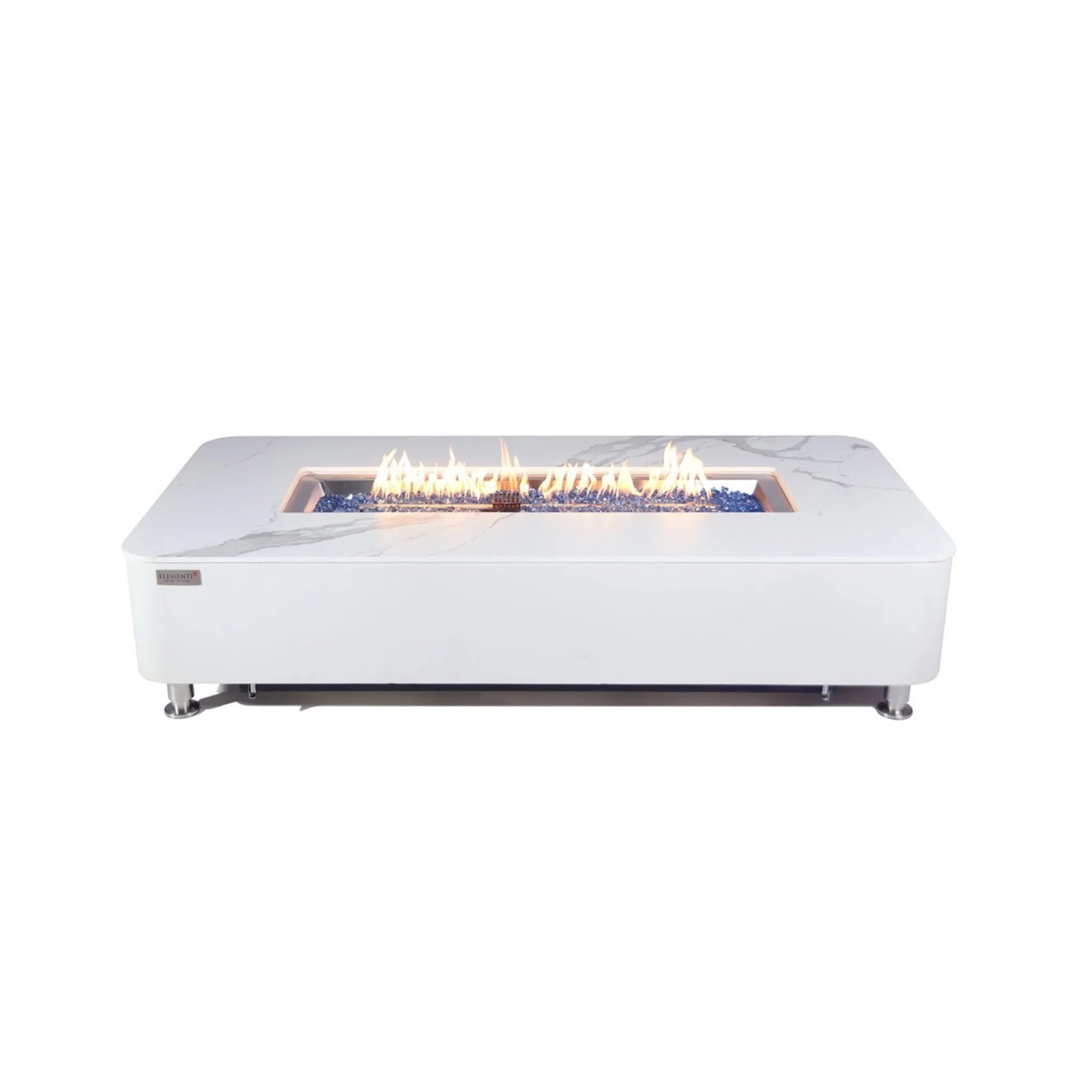 Elementi Gasfeuerstelle Athen in Marmor-Optik Weiß aus Keramik
