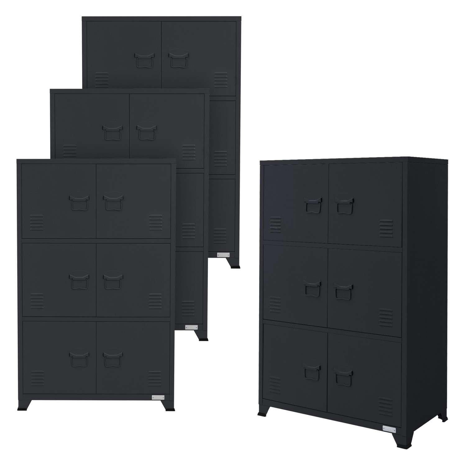 ML-Design 4Er Set Aktenschrank 75x40x120 cm Anthrazit Freistehender günstig online kaufen