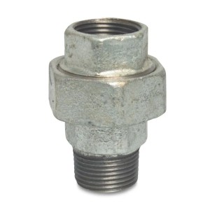 Klasebo Gewindefitting  Temperguss Verschraubung Flach  1 1/4 IG X AG  Verzinkt