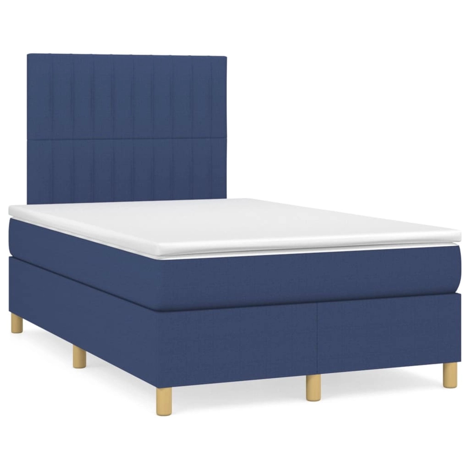 vidaXL Boxspringbett mit Matratze Blau 120x200 cm Stoff 3142487 günstig online kaufen