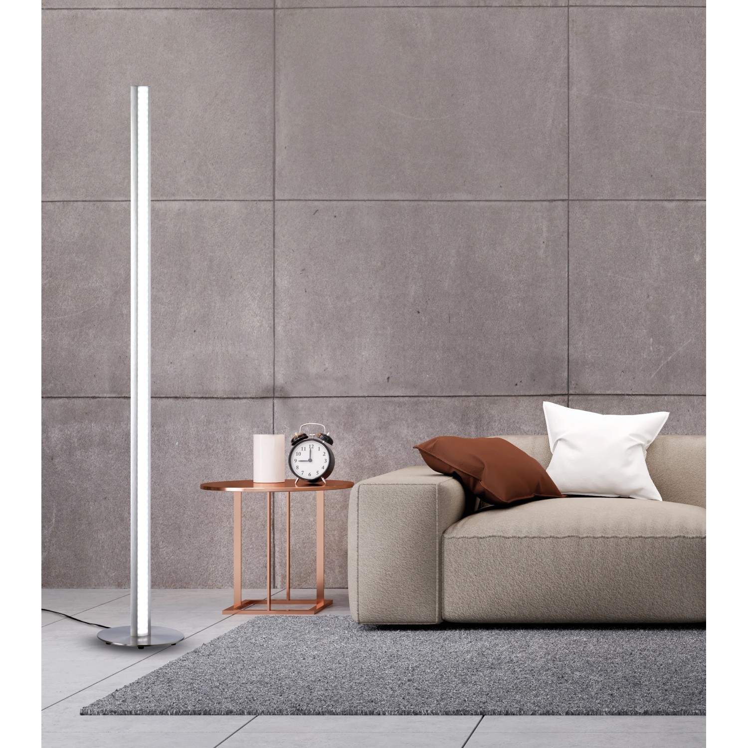 Moderne LED-Stehleuchte Beat TW von Fischer & Honsel, Aluminium, dimmbar, für Wohnraum.