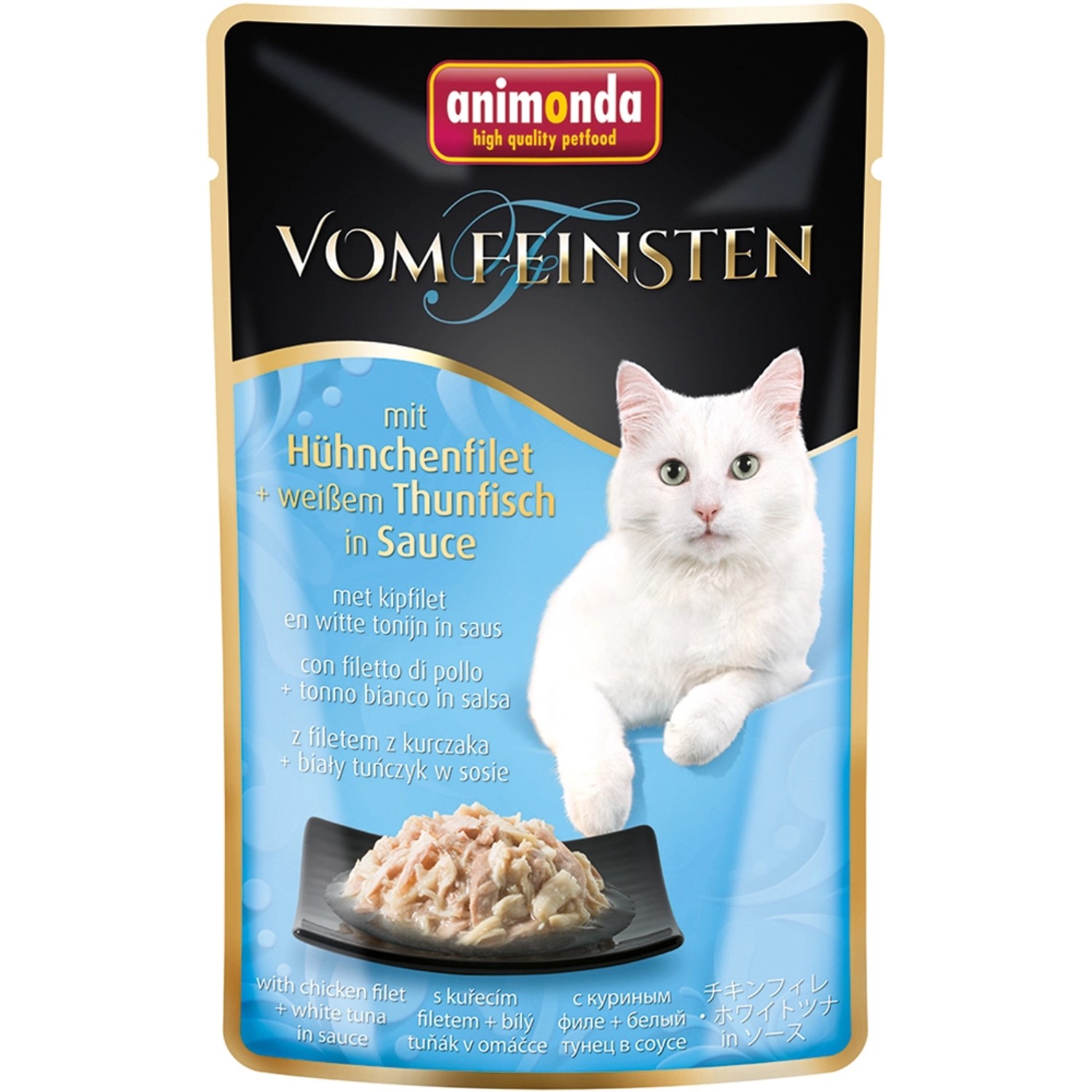 Vom Feinsten Katzen-Nassfutter in Sauce Huhn und Thunfisch 50 g