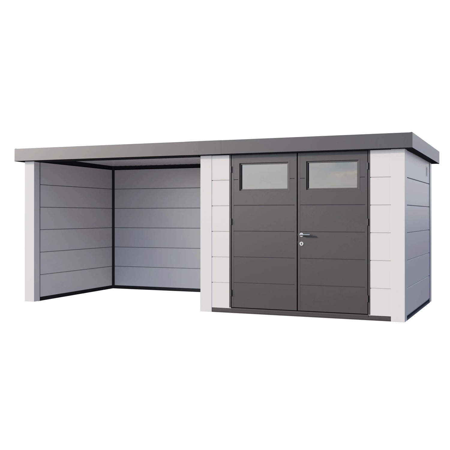 Gerätehaus Classico 2724 mit Lounge S Links mit Weiße Ecken 552 x 238 cm We günstig online kaufen