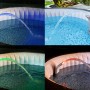 Bestway LAY Z SPA LED Wasserfall mit 7 Farben für Whirlpool, verschiedene Ansichten.