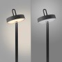 Schwarze LED Akku Stehleuchte Amag von Just Light, 125cm hoch, mit warmweißem Licht und Touchdimmer.