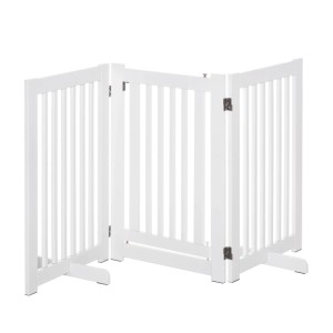 PawHut Absperrgitter Verstellbar mit Füßen Klappbar 155 x 1,5 x 76 cm