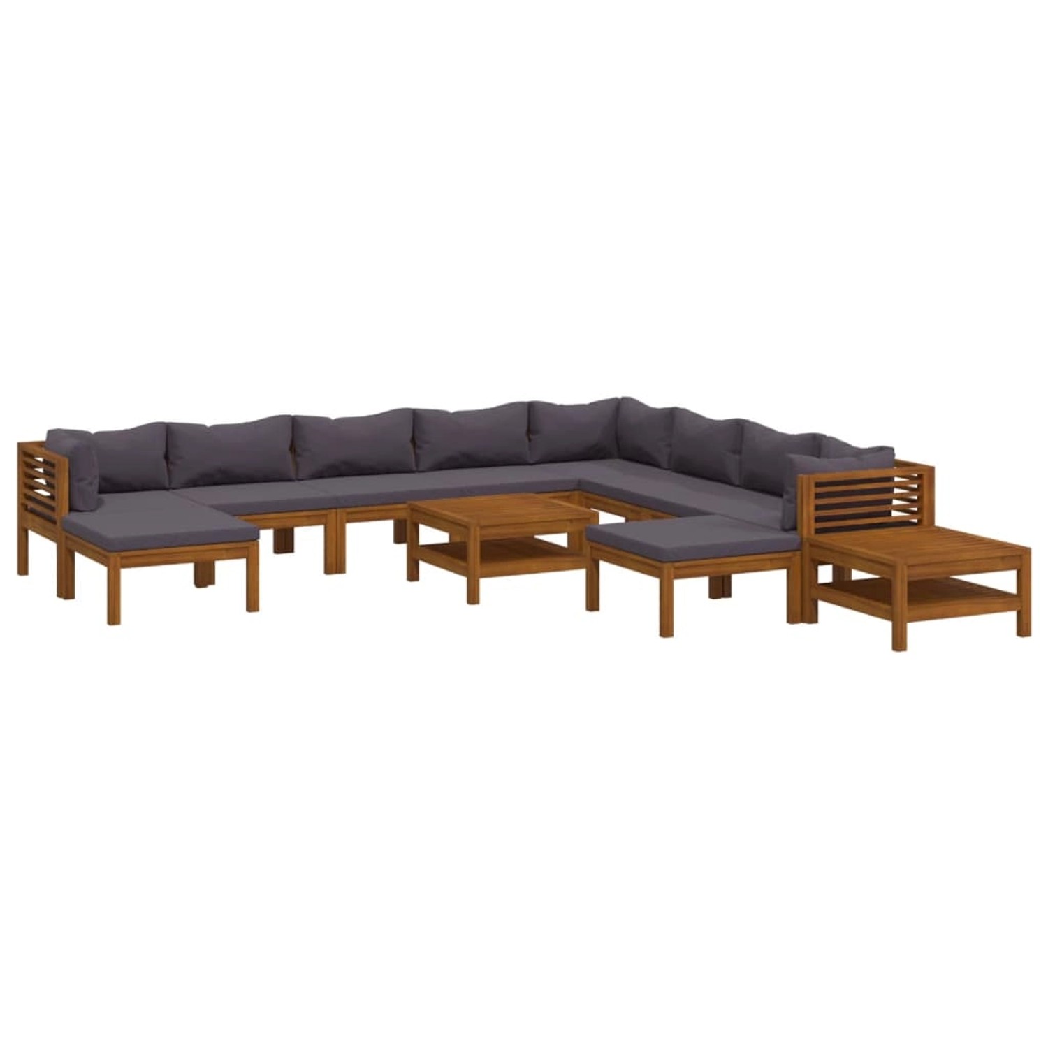 vidaXL 12-Tlg Garten-Lounge-Set mit Auflage Massivholz Akazie 3086912