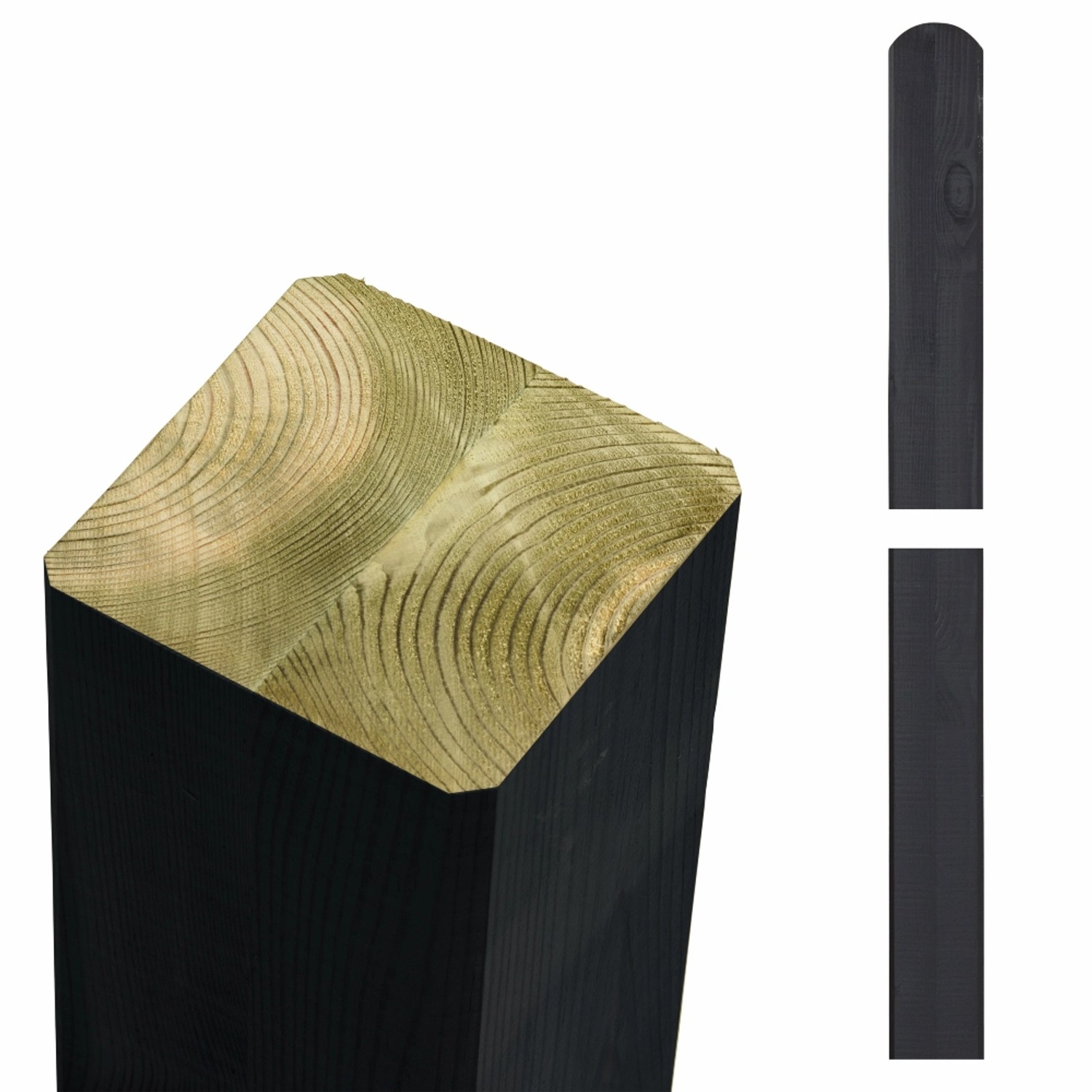 Zaunpfosten Leimholz Kiefer Schwarz 9 cm x 9 cm x 148 cm günstig online kaufen