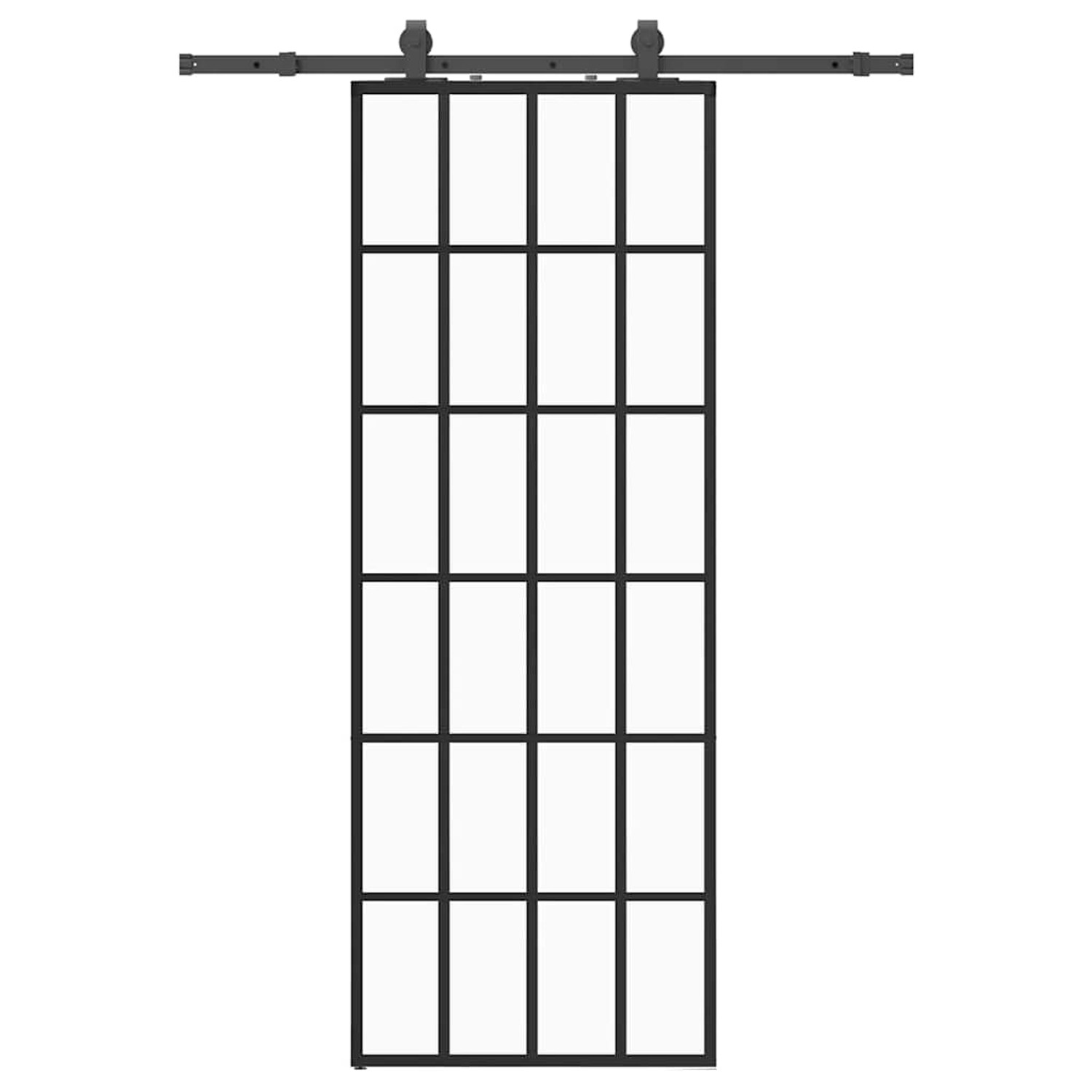 vidaXL Schiebetür mit Beschlag Schwarz 76x205 cm ESG-Glas 3375905 günstig online kaufen