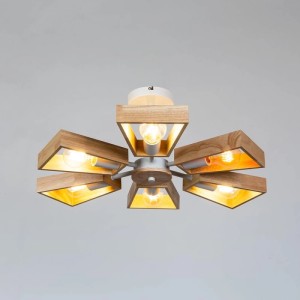 Moderne ARTE LAMP Wandleuchte mit Holz-Lampenschirm für Wohnzimmer, Küche und Schlafzimmer.