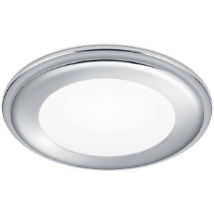 Runder Trio LED Einbauspot Aura in Chrom, 10W, 1040 Lumen, für Deckenmontage.