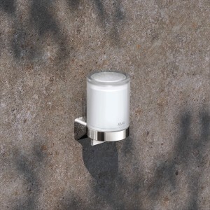 Keuco Rose Seifenspender, Chrom/Weiß, mit mattiertem Glas, zur Wandmontage.