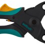 Wolfcraft Ratschenzwinge FZR 3 cm, Spannwerkzeug mit grün-schwarzem Griff und gelbem Auslöser.