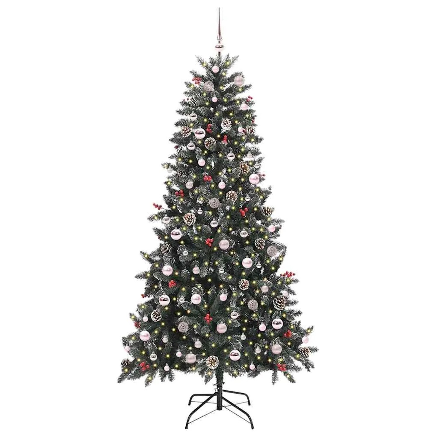 vidaXL Künstlicher Weihnachtsbaum mit 300 LEDs Grün 114 x 114 x 210 cm 3395894
