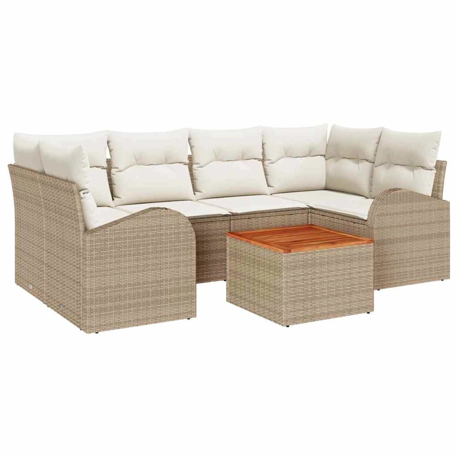 vidaXL Garten-Sofa-Set 7-Tlg Beige Weiß 3356202 günstig online kaufen