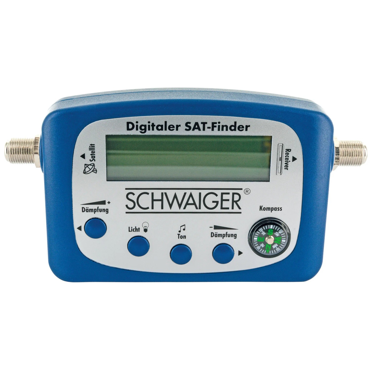 Schwaiger SAT-Finder SF80 mit LCD-Display zur Ausrichtung von Satellitenanlagen.