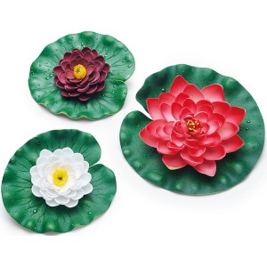 Pontec PondoLily Set 3, schwimmende Seerosen in Rot, Weiß und Lila für den Gartenteich.