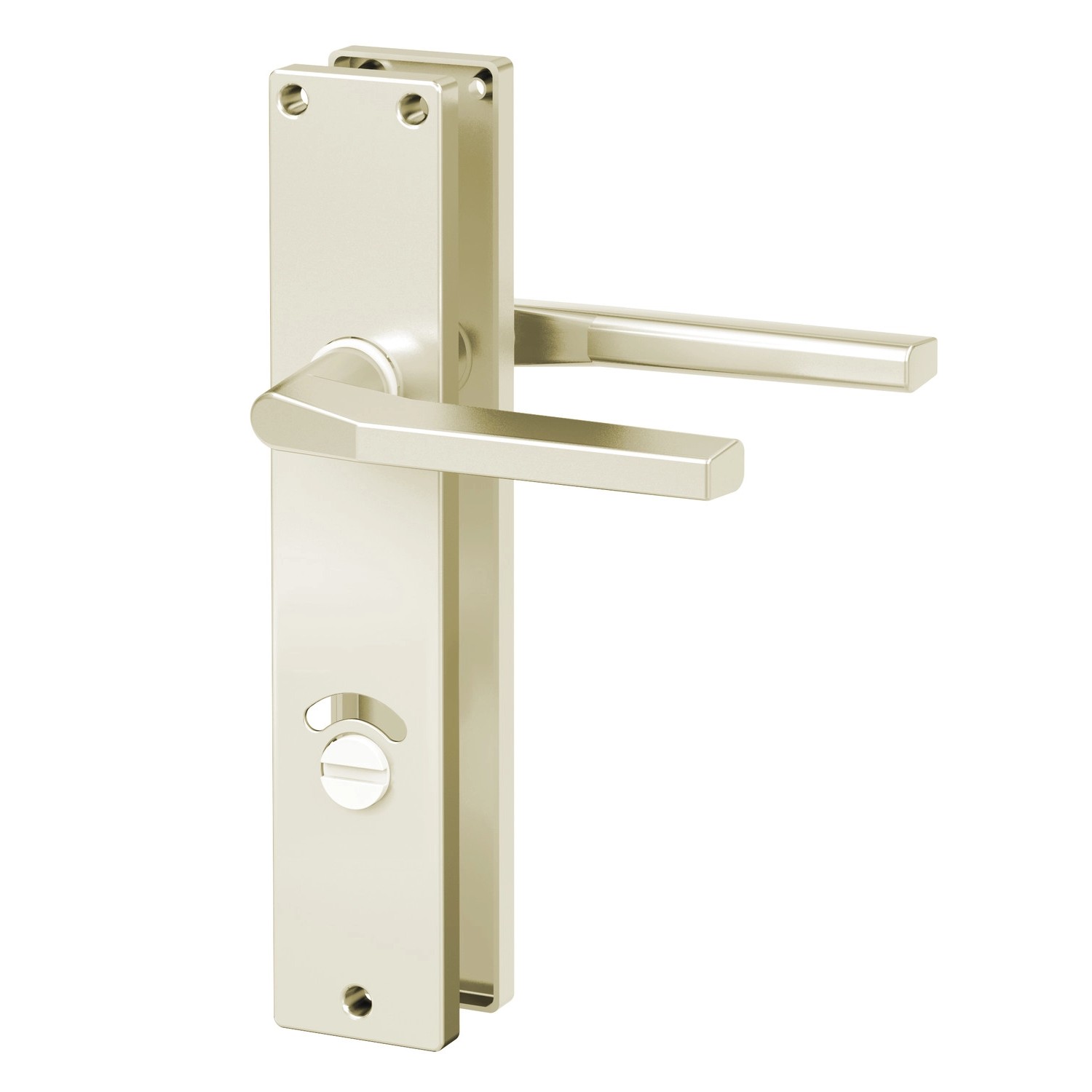 Basi - Langschild-Garnitur - ZB 4100 - Alu F2 - Eckig - Lochung WC/Bad - 7420-1402