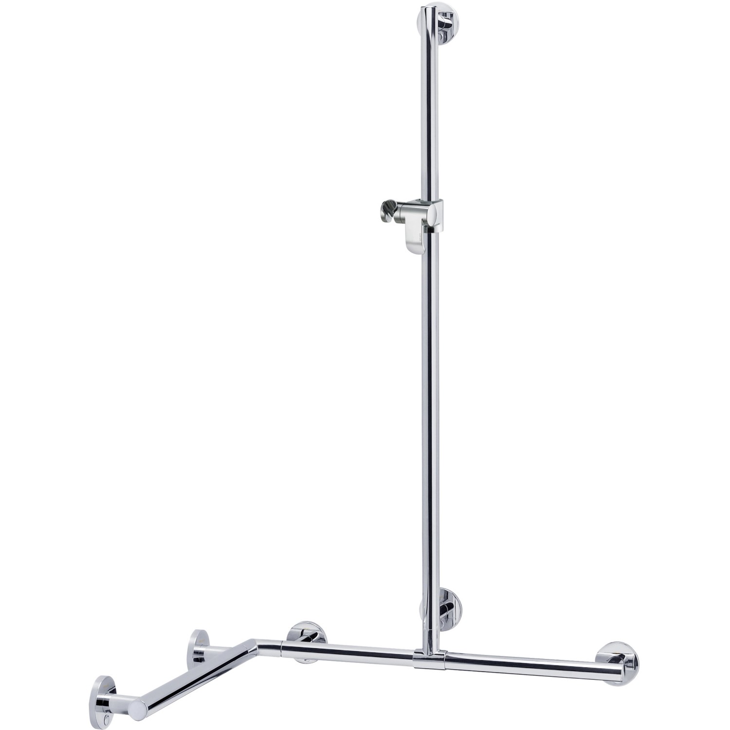 Keuco Handlauf Plan Care 34915 Silber eloxiert mit Brausestange 1079/1079/1263mm