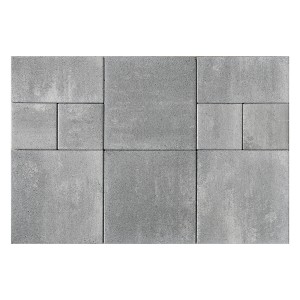 Mehrformat-Pflaster Talessio Beton Grau-Alpin, verschiedene Formate für lebendige Flächen.