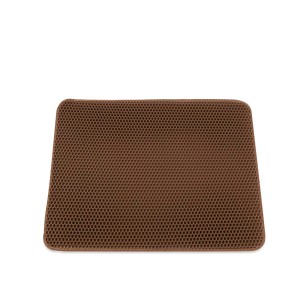 Braune KARAT Katzenstreumatte Charly mit Wabendesign, 61x38 cm, abwaschbar.