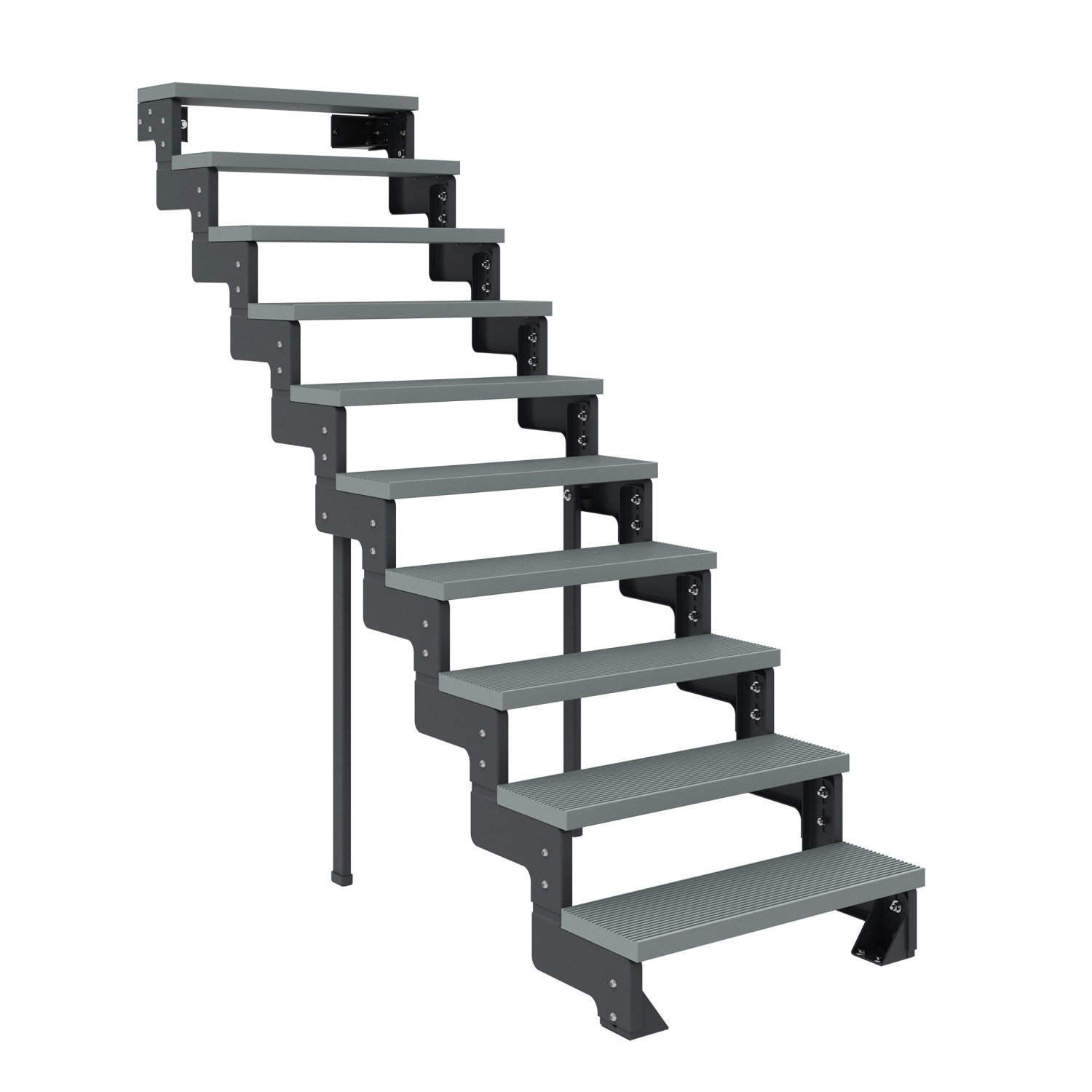 Dolle Außentreppe Gardentop Anthrazit 10 Stufen 80 cm Grau Ohne Geländer günstig online kaufen