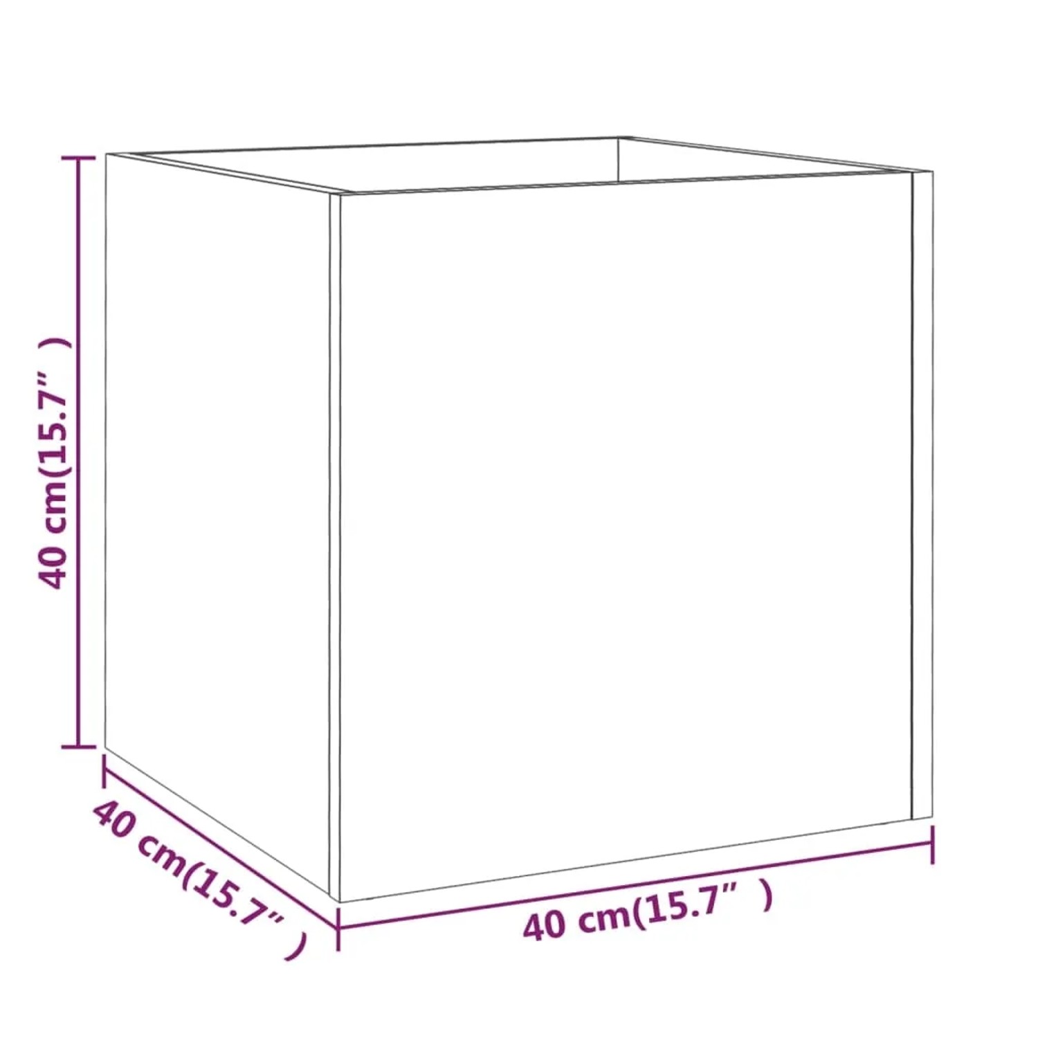 vidaXL Pflanzgefäß, Teil des Flurmöbel-Sets, hochglanz weiß, 40x40x40cm.