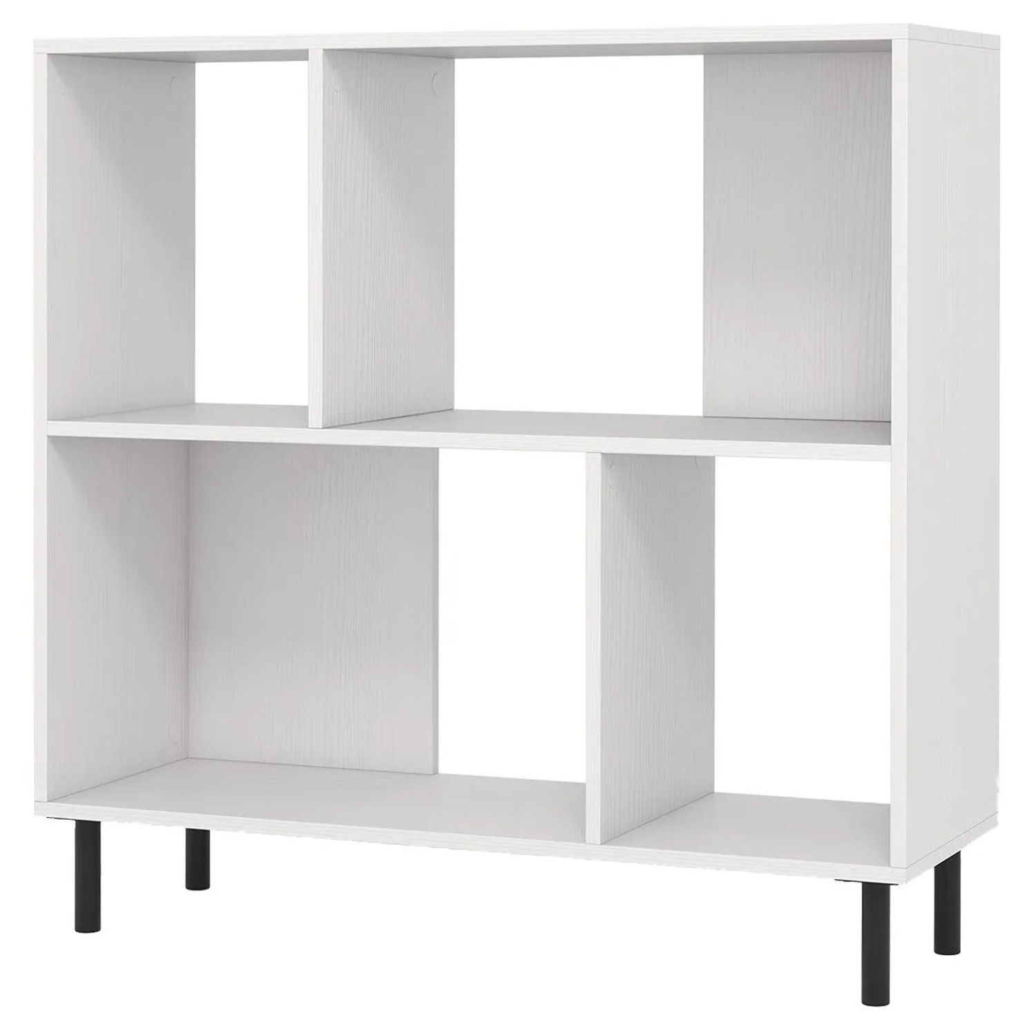 Costway Bücherregal 4 Fächern 2 Ebenen 90 x 30 x 90 cm Weiß günstig online kaufen