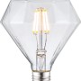 Just Light. E27 LED-Leuchtmittel, 4W, 367lm, klare Diamantform. Dimmbar, warmweißes Licht.
