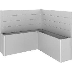 Biohort Sichtschutz Belvedere L-Form, 2 Stück, silber-metallic, als Zubehör für Hochbeete.