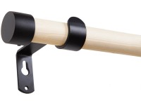 Verstellbare Gardinenstange Aus Holzoptik – Durchmesser 2,5 Cm, Länge 81-366 Cm, Für Schwere Vorhänge, Mit Halterungen & Endstücken