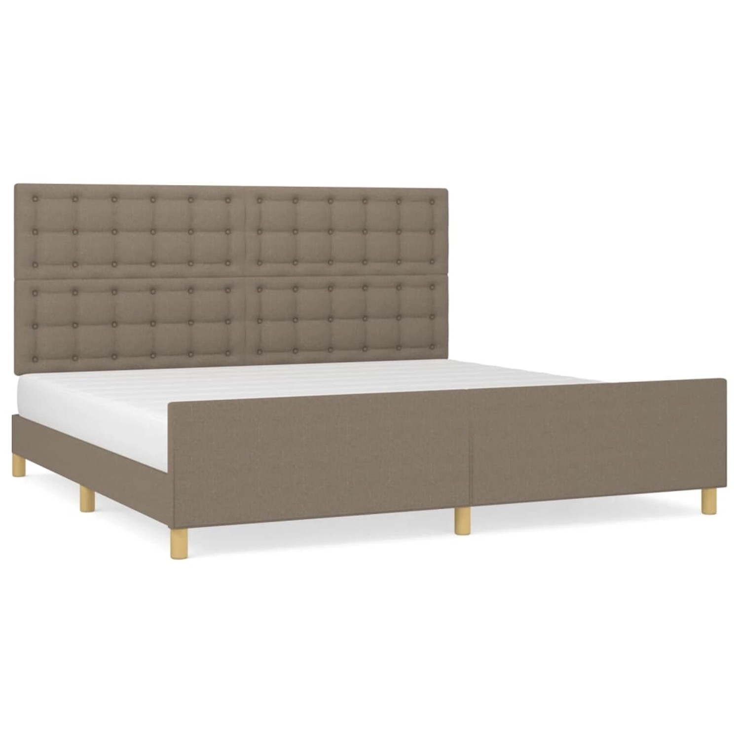 vidaXL Bettgestell Bettrahmen mit Kopfteil Taupe 200x200 cm Stoff Bett Bett günstig online kaufen