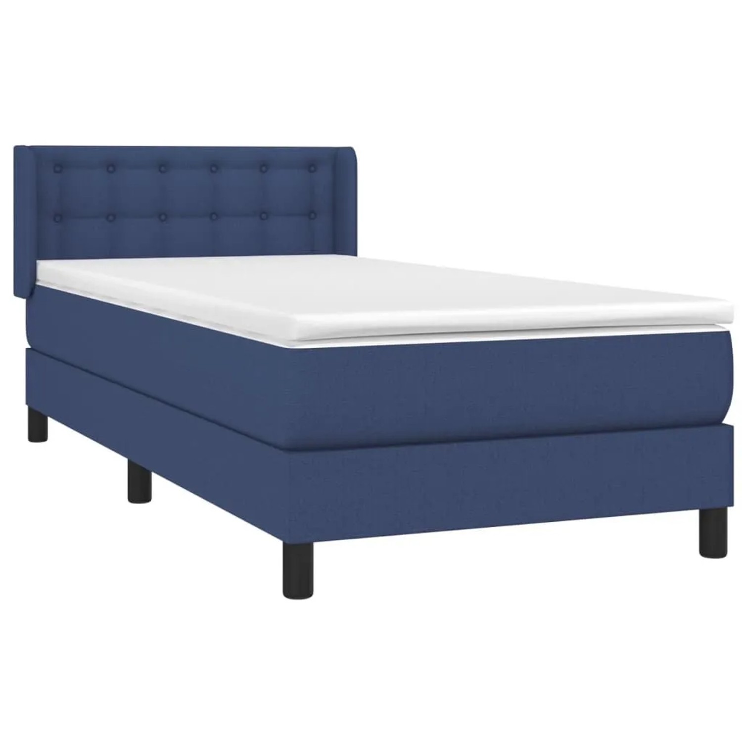 vidaXL Boxspringbett mit Matratze Blau 100x200 cm Stoff 3130015 günstig online kaufen