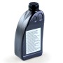 Schwarze FUXTEC FX-KO1000 Kettenölflasche, mineralisch, 1 Liter, mit schwarzem Schraubverschluss für Kettensägen.