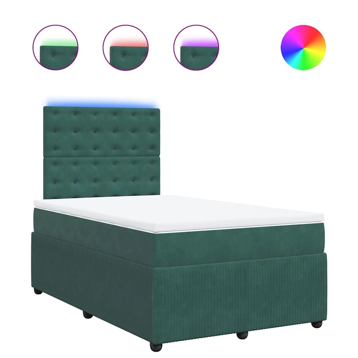 vidaXL Boxspringbett mit Matratze Dunkelgrün 120x190 cm Samt 3294601 günstig online kaufen
