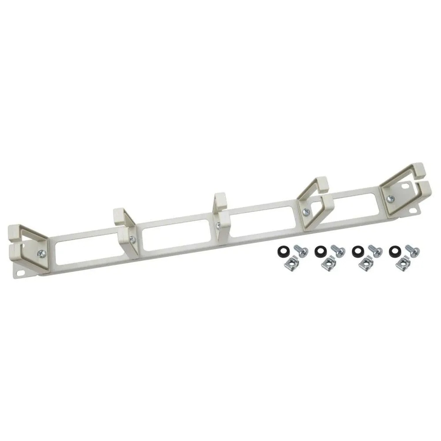 HMF 66455 Rangierpanel für Serverschrank 19 Zoll 1 HE 5 Führungsbügel Lichtgrau